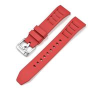 AMAUPCKCA Correa de fluoroelastómero de 22 mm for relojes Omega, Casio, Tissot, Le Lock y SEIKO. Correa deportiva, brazalete, cierre rápido. Accesorios for relojes.(Red02,24mm)