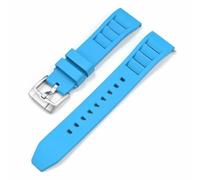 AMAUPCKCA Correa de fluoroelastómero de 22 mm for relojes Omega, Casio, Tissot, Le Lock y SEIKO. Correa deportiva, brazalete, cierre rápido. Accesorios for relojes.(Light blue02,19mm)