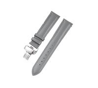 AMAUPCKCA Correa de piel suave con estampado de lichi for relojes C-artier, Omega, Casio y Fossile (naranja y verde, 18, 19, 20 y 22 mm). Incluye brazalete.(Gray-silver,14mm)