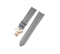 AMAUPCKCA Correa de piel suave con estampado de lichi for relojes C-artier, Omega, Casio y Fossile (naranja y verde, 18, 19, 20 y 22 mm). Incluye brazalete.(Gray-rose,18mm)