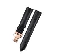 AMAUPCKCA Correa de piel suave con estampado de lichi for relojes C-artier, Omega, Casio y Fossile (naranja y verde, 18, 19, 20 y 22 mm). Incluye brazalete.(Black-rose,18mm)