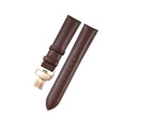 AMAUPCKCA Correa de piel suave con estampado de lichi for relojes C-artier, Omega, Casio y Fossile (naranja y verde, 18, 19, 20 y 22 mm). Incluye brazalete.(Brown-rose,21mm)