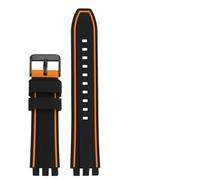 AMAUPCKCA Correa de reloj de goma de 19mm, 20mm, 21mm for relojes Swatch, correa de reloj for hombre YVS400 YVS451 YVB404, pulsera de silicona impermeable for deportes al aire libre(Black Orange bk,21