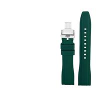 AMAUPCKCA Correa de reloj de silicona con extremo curvo for Water Ghost, Citizen, Tissot, Seiko, 20 mm, 22 mm, pulsera deportiva universal for hombre(Green SK,20mm)