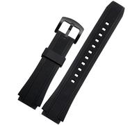 AMAUPCKCA Correa de Reloj Deportivo de Goma de Silicona Negra for Casio Edifice EF-552 Correas de Reloj EF-552D-1A Pulsera de Hombre con Hebilla Inoxidable 25 * 20mm(Black BK)