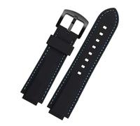 AMAUPCKCA Correa de silicona for reloj Casio EDIFICE Serie 5634 EFS-S570YD/YDC/YDB, correa de reloj convexa modificada, correas de caucho negro(Black blue black)