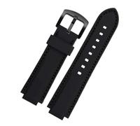 AMAUPCKCA Correa de silicona for reloj Casio EDIFICE Serie 5634 EFS-S570YD/YDC/YDB, correa de reloj convexa modificada, correas de caucho negro(Black black clasp)