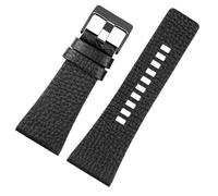 AMAUPCKCA Correas de reloj diésel for hombre, 26MM, 28MM, 30MM y 32MM, correas de reloj de pulsera de gran tamaño, color negro y marrón, correa de cuero auténtico for piel de becerro(DS-1508 black bk,