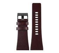 AMAUPCKCA Correas de reloj diésel for hombre, 26MM, 28MM, 30MM y 32MM, correas de reloj de pulsera de gran tamaño, color negro y marrón, correa de cuero auténtico for piel de becerro(1509 Dark Brown b