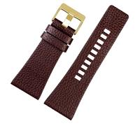 AMAUPCKCA Correas de reloj diésel for hombre, 26MM, 28MM, 30MM y 32MM, correas de reloj de pulsera de gran tamaño, color negro y marrón, correa de cuero auténtico for piel de becerro(DS-1508 Brown g,3