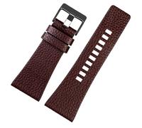 AMAUPCKCA Correas de reloj diésel for hombre, 26MM, 28MM, 30MM y 32MM, correas de reloj de pulsera de gran tamaño, color negro y marrón, correa de cuero auténtico for piel de becerro(DS-1508 Brown bk,