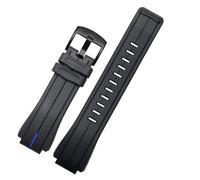 AMAUPCKCA Pulsera de Goma de Silicona de 24x16mm, Correa de Reloj for Relojes Timex T2N738 T2N739 T2N720 T2N721 T49706, Correa de Moda Deportiva(Blue BK)