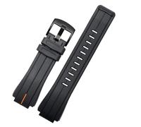 AMAUPCKCA Pulsera de Goma de Silicona de 24x16mm, Correa de Reloj for Relojes Timex T2N738 T2N739 T2N720 T2N721 T49706, Correa de Moda Deportiva(Orangebk)