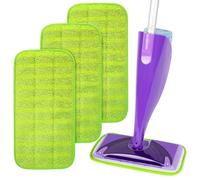 AmaVins Paquete de 3 almohadillas reutilizables para fregonas Swiffer WetJet, repuestos de almohadillas húmedas, almohadillas de microfibra lavables de 12 pulgadas, hasta 100 + limpieza de suelos para