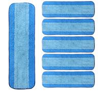 AmaVins Paquete de 6 almohadillas de limpieza de microfibra para mopa Bona, almohadillas de microfibra reutilizables para fregona de 18 pulgadas, almohadillas de repuesto para pisos de madera dura,