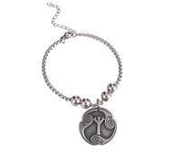 Amaxer 24 runas talismán vikingo joyería asatru pagano wiccan colgante nórdico runas vintage amuleto nórdico con cuentas caja pulsera de cadena para mujeres y hombres (Algiz)