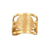 Amaxer Anillo con el sello de los siete arcángeles para mujeres y hombres, protección religiosa, joyería religiosa ajustable para el pulgar, anillos abiertos, Acero inoxidable, Sin piedra preciosa