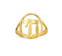 Amaxer Anillo de acero inoxidable para mujer, símbolo de la vida, Hanukkah, Magen, Judaica, joyería delicada, Acero inoxidable, Sin piedras preciosas