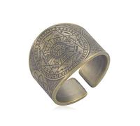 Amaxer Anillo de siete arcángeles para hombre, cubo de Metatron, acero inoxidable, protección de arcángeles tetragrammaton, anillo ajustable