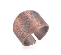 Amaxer Anillo de siete arcángeles para hombre, cubo de Metatron, acero inoxidable, protección de arcángeles tetragrammaton, anillo ajustable