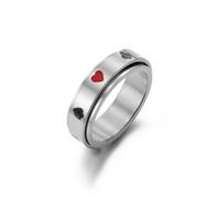 Amaxer Anillo giratorio de cartas para hombres y mujeres, de acero inoxidable, con ases, espadas, casino, fortuna, buena suerte, antiestrés, ansiedad, Acero inoxidable, Acero inoxidable.