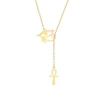 Amaxer Ankh Cruz Ojo de Horus Collar Acero Inoxidable Símbolo Egipcio Antiguo Ankh Cruz Joyería Regalos Colgante Collar para Mujer, L50, Acero inoxidable, No es una piedra preciosa