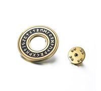 Amaxer Broche de círculo rúnico vikingo, diseño de runas celtas nórdicas, talismán de protección, amuleto, broches, mochila, insignia, sombrero, bolsa, accesorios de decoración, L50, Acero inoxidable