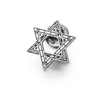 Amaxer Broche de estrella de David para hombres y mujeres, collar con colgante de hexagrama de acero inoxidable, broche de Israel, pines de solapa, mochila, traje, collar, bolsa, accesorios de