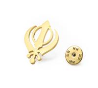 Amaxer Broche sikhism para mujeres y hombres, broche con símbolo de espada sij khanda, broche para mochila, insignia, sombrero, bolsa, accesorios de decoración, L50, Acero inoxidable, No.