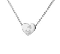 Amaxer Collar con colgante de manos de oración para mujer con Dios All Things Are Possible religioso versículo bíblico para mujeres y hombres, L50, Acero inoxidable, No es una piedra preciosa