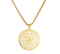 Amaxer Collar con colgante de símbolo de rueda de Hécate para hombre, diosa Hécate, joyería con colgante para hombres y mujeres, L60, Acero inoxidable, No es una piedra preciosa