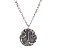 Amaxer Collar de 24 runas con talismán vikingo, joyería asatru, colgante pagano wiccano, runas nórdicas, collar de amuleto nórdico vintage para mujeres y hombres (Isa)