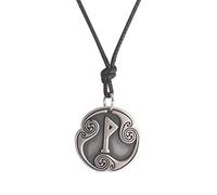 Amaxer Collar de 24 runas de talismán, joyería vikinga, collar de Asatru, con colgante de wicca, runas nórdicas, amuleto nórdico, vintage, collar de cadena ajustable (Wunjo)