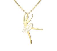 Amaxer Collar de bailarina esmaltada para mujer, gimnasia, ballet, bailarina, baile, acero inoxidable, joyería de regalo, collar con colgante para amantes del baile (estilo 1, dorado)