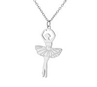 Amaxer Collar de bailarina esmaltada para mujer, para gimnasia, ballet, bailarina, baile, acero inoxidable, joyería de regalo, collar con colgante para amantes de la danza, L50, Acero inoxidable, No