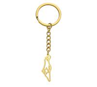 Amaxer Collar de estrella de David, mapa de Israel, Palestina, de acero inoxidable, joyería de regalo, collar con colgante para mujeres y hombres, L50, Acero inoxidable