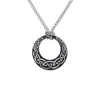 Amaxer Collar de nudo celta para hombre, estilo vikingo, vintage, con colgante de nudo irlandés, joyería de regalo, L50, Acero inoxidable, No es una piedra preciosa