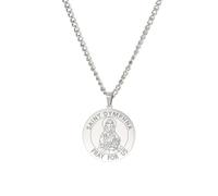 Amaxer Collar de santo para hombre, de acero inoxidable, medalla protectora religiosa, protección religiosa, joyería, regalos, collares con colgante para mujeres y hombres, L50, Acero inoxidable, Sin