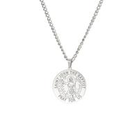 Amaxer Collar de santo para hombre, de acero inoxidable, medalla protectora religiosa, protección religiosa, joyería, regalos, collares con colgante para mujeres y hombres, L50, Acero inoxidable, Sin