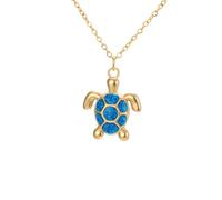 Amaxer Collar de tortuga marina hawaiana náutica para mujer, colgante de acero inoxidable, collar de joyería tropical para vacaciones en la playa, L50, Acero inoxidable, No es una piedra preciosa