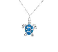 Amaxer Collar de tortuga marina hawaiana náutica para mujer, colgante de acero inoxidable, collar de joyería tropical para vacaciones en la playa, L50, Acero inoxidable, No es una piedra preciosa