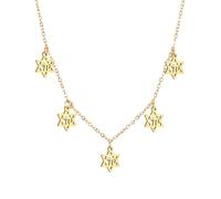 Amaxer Collar Delicado de Estrella de David Símbolo Hebreo Chai para Mujer, Collar Minimalista de Hanukkah Magen Judío en Acero Inoxidable con Colgante de Encanto (Estrella de David Chai Oro)