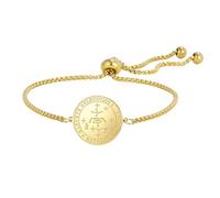 Amaxer El Sello del 7º Arcángel Saint Michel Pulsera para mujer El Sello de los Siete Arcángeles Talismán Joyería Acero Inoxidable Pulsera con Dijes Ajustable Cadena Caja, taille unique, Acero
