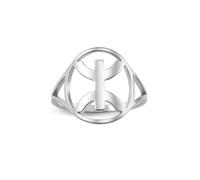 Amaxer Elegante anillo de acero inoxidable con símbolo de los bereberes de África para mujer, estilo kabyle, étnico, bereber, joyería delicada, Acero inoxidable, Sin piedras preciosas