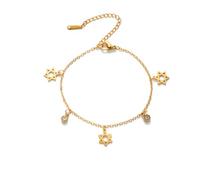 Amaxer Megan - Pulsera ajustable con colgante de estrella de David para mujer, seis puntas, religiosa, judía judía, Hanukkah