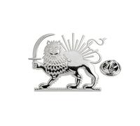 Amaxer Persia - Broche esmaltado con diseño de león y sol de Irán, pin de solapa de bandera persa iraní antigua, joyería, mochila, insignia, bolsa, accesorios de decoración, L50, Acero inoxidable, No.