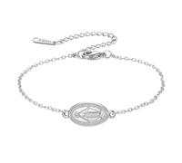 Amaxer Pulsera con dije de la Virgen María para mujer, medalla milagrosa, joyería religiosa católica, joyería religiosa, cadena ajustable, tobillera con cuentas, talla única, Acero inoxidable, Acero