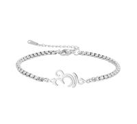 Amaxer Pulsera con símbolo de respiración para mujer, símbolo sánscrito, yoga, armonía espiritual, Aum Om Ohm, pulsera ajustable de acero inoxidable para cadena unisex, talla única, Acero inoxidable,