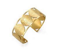 Amaxer Pulsera de San Benito de Nursia para mujer, diseño de San Benito, exorcismo, cruz católica romana, amuleto de protección religiosa, pulsera ajustable abierta, talla única, Acero inoxidable