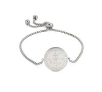Amaxer Pulsera de San Miguel con el sello del séptimo arcángel para mujer, joyería talismán de acero inoxidable, ajustable, cadena de caja, talla única, Acero inoxidable, Acero inoxidable.